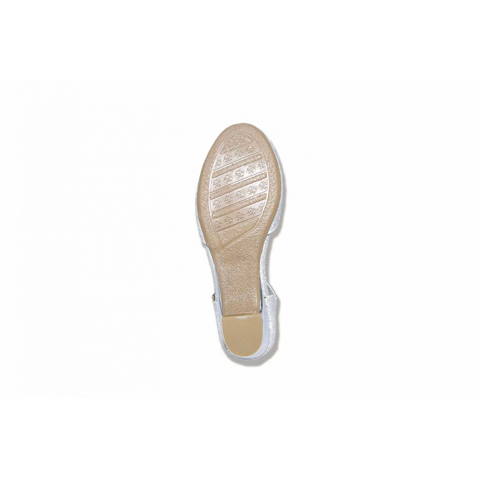 Zapato fiesta niña plata correa moño tacón 22/24-