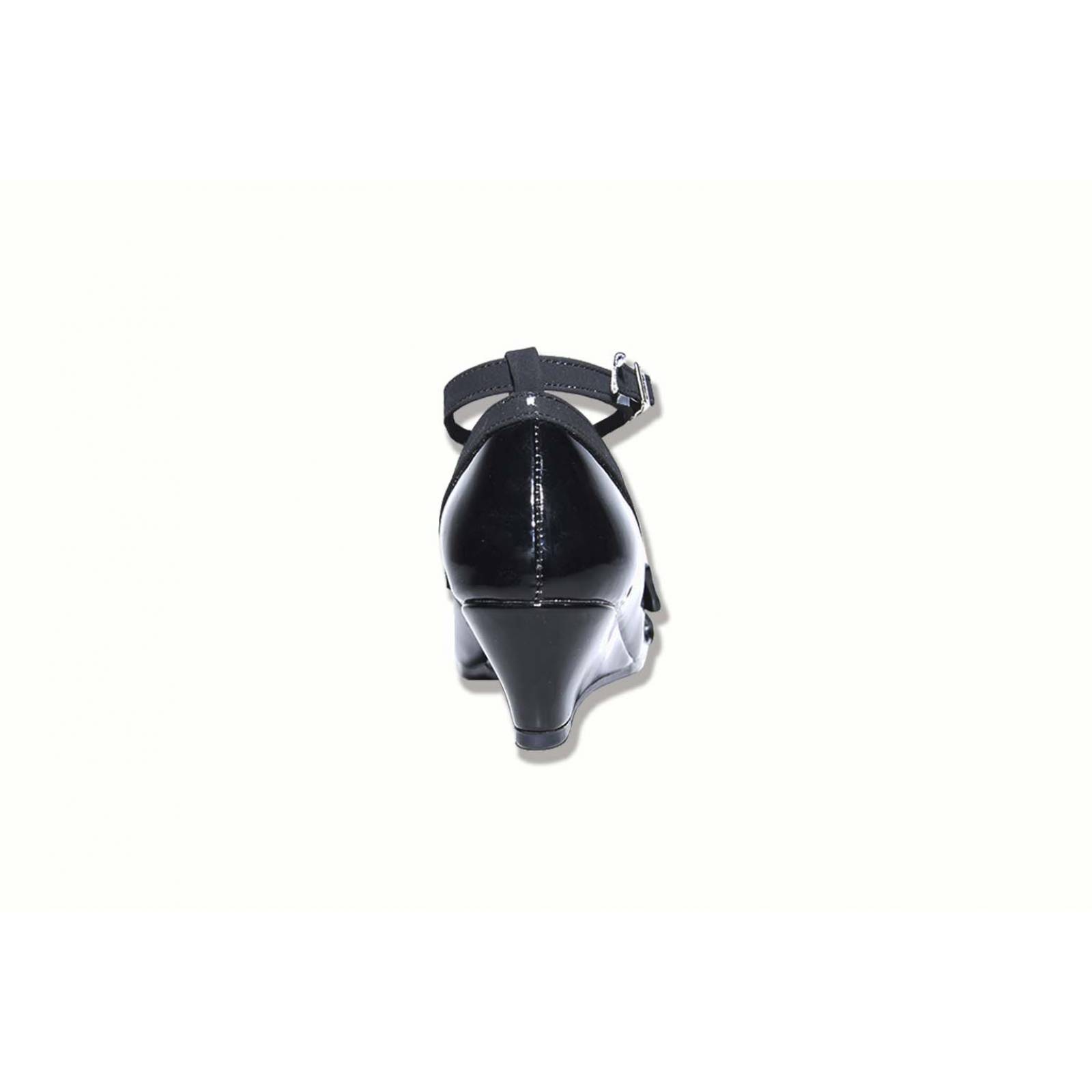Zapato fiesta niña negro pulsera tacón cuña 22/26