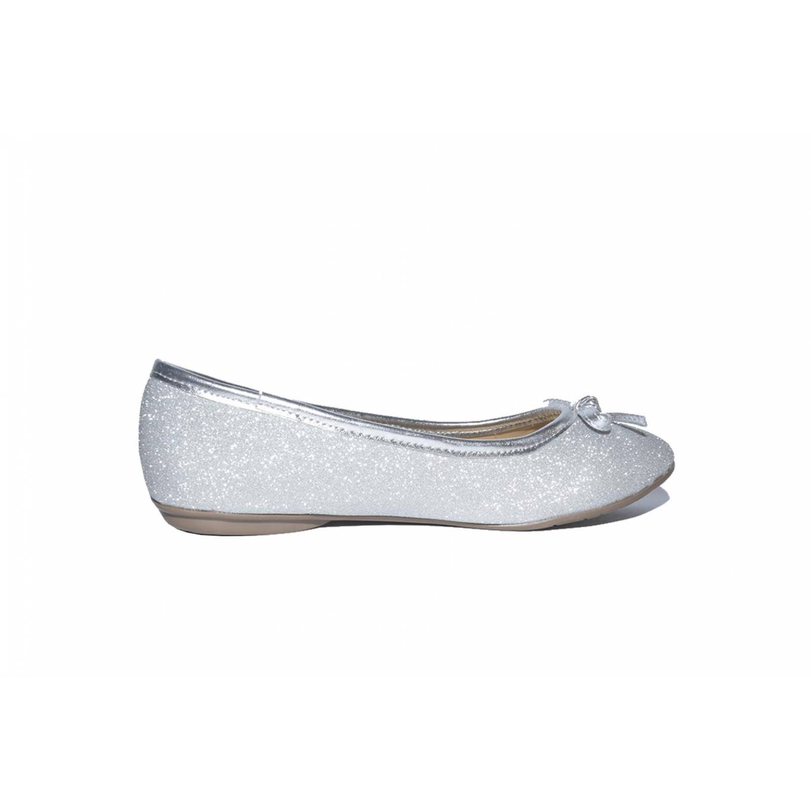 Zapato balerina niña fiesta plata 18/21-