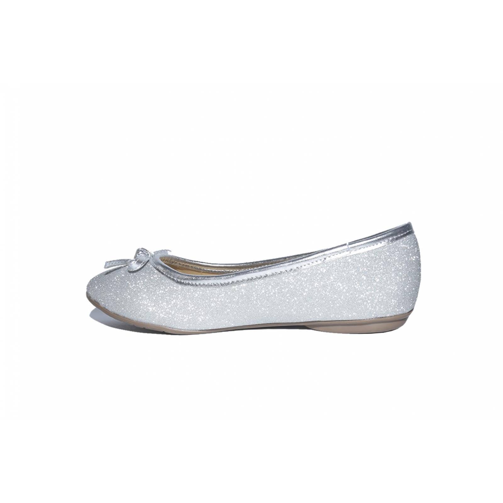 Zapato balerina niña fiesta plata 18/21-