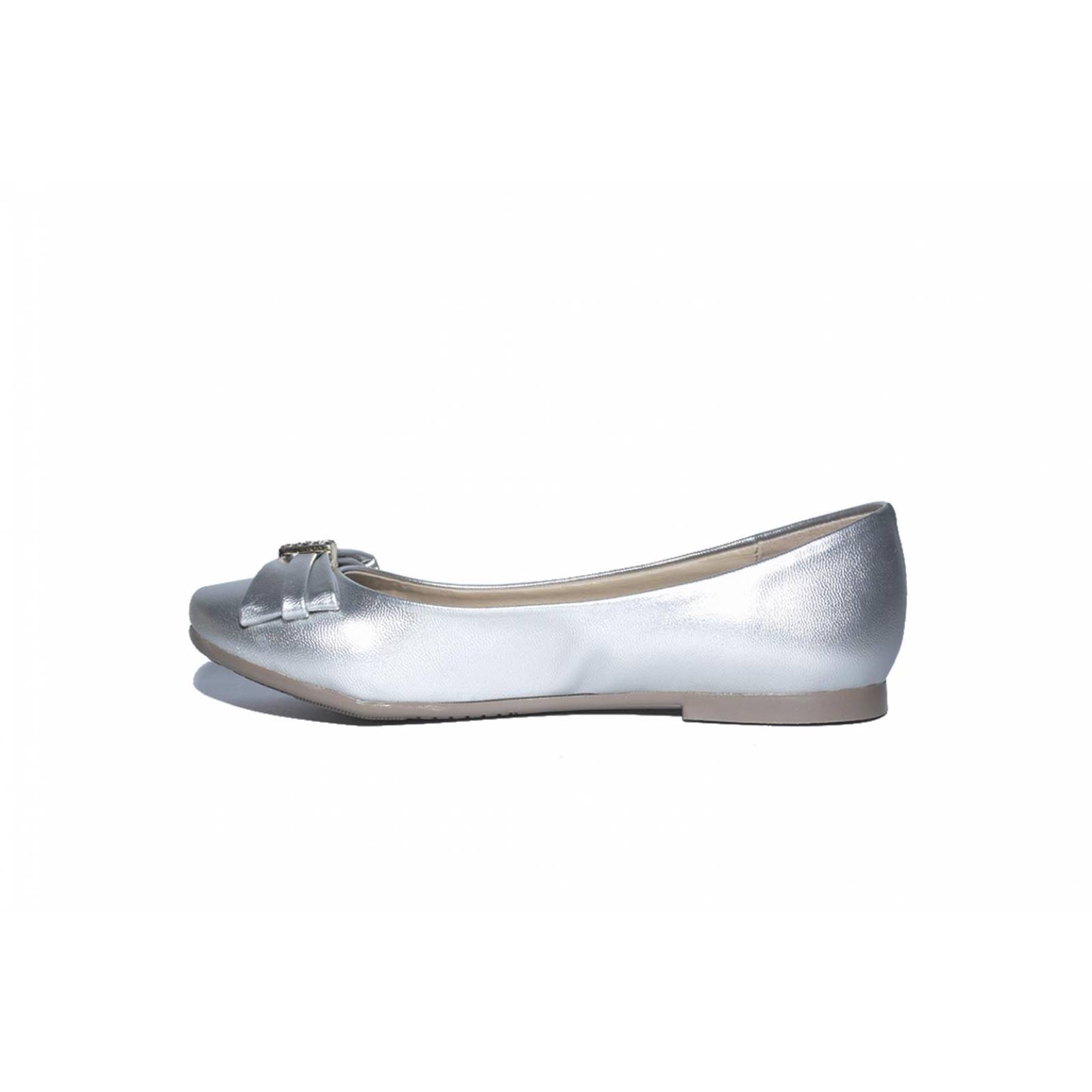 Zapato balerina dama plata fiesta casual 22/26