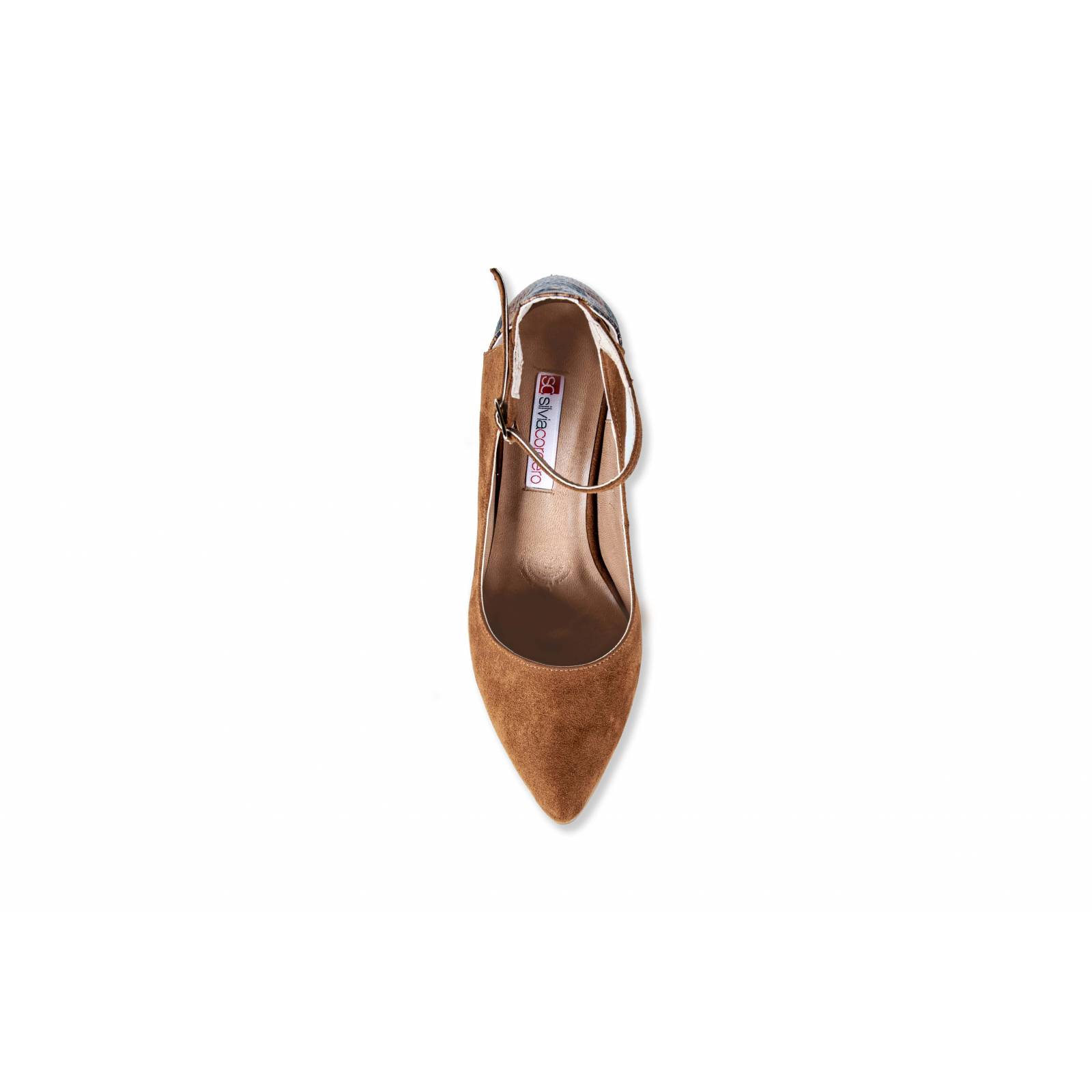 Zapatilla Dama Silvia 3174 Camel Stiletto Correa 22 al 26