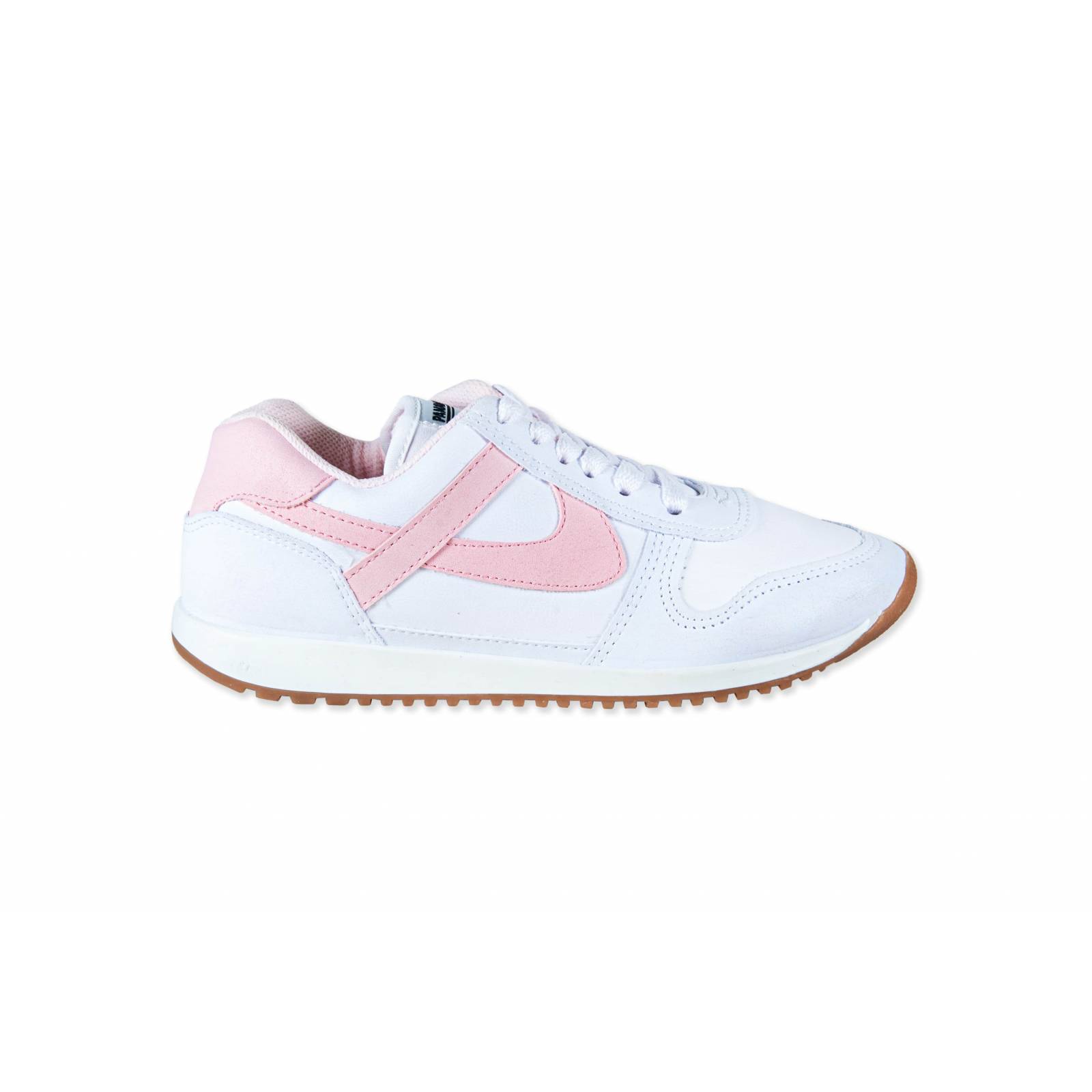 Tenis Sneakers Panam Mujer Plataforma 3.5 cm rosa blanco 1056574