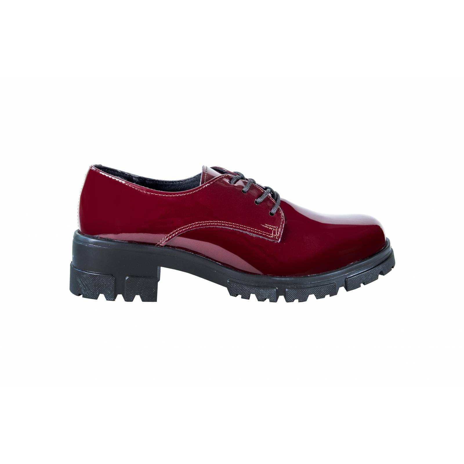 Zapato Dama Green 92011 Charol Tacón Agujetas Cerrado 22-26