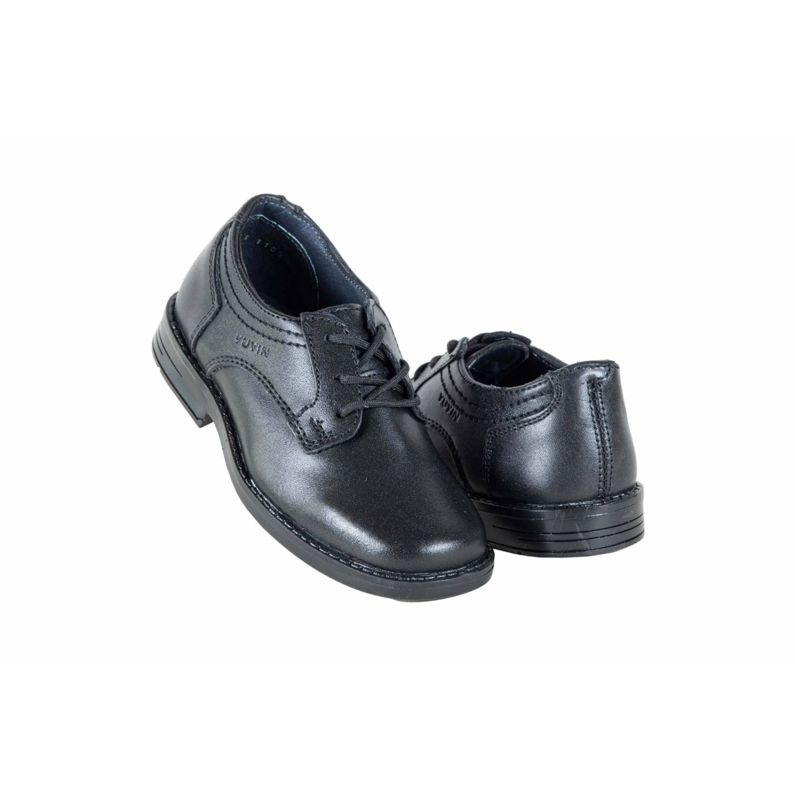 Zapato Niño Yuyin 20171 Piel Negro Escolar Agujetas Vestir (15.0 - 17.5)
