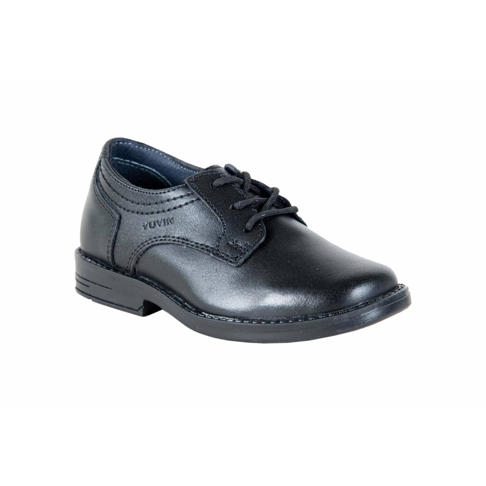 Zapato Niño Yuyin 20171 Piel Negro Escolar Agujetas Vestir (15.0 - 17.5)