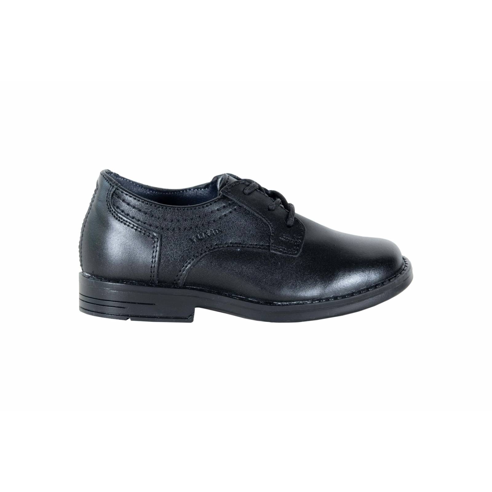Zapato Niño Yuyin 20171 Piel Negro Escolar Agujetas Vestir (15.0 - 17.5)