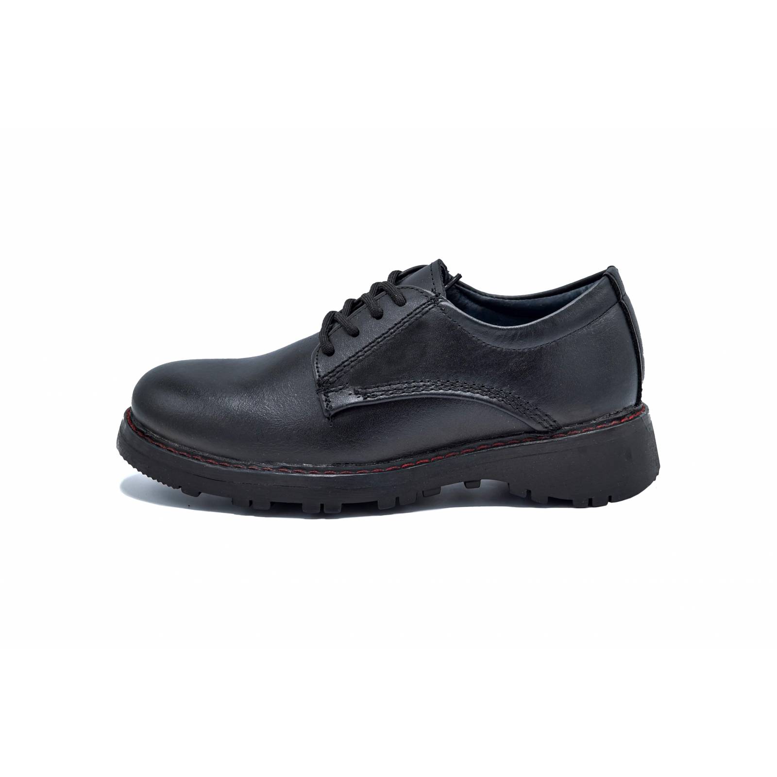 Zapato Niño Hush Puppies 1335 Piel Negro Escolar Agujetas
