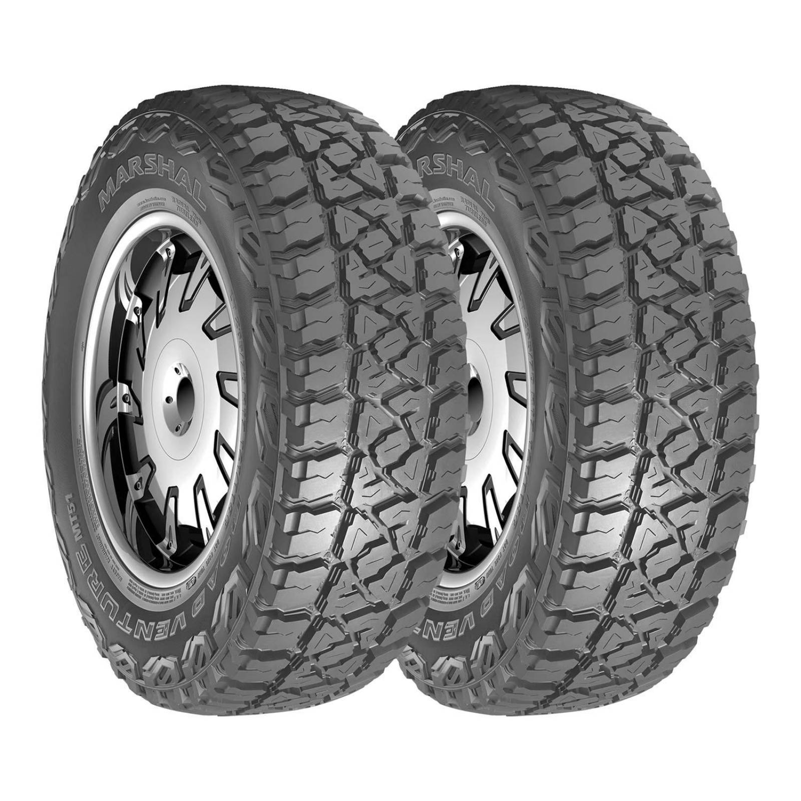 Paquete De 2 Llantas 33X12.50R15 Marshal Road Venture Mt51 LT 6C 108Q 