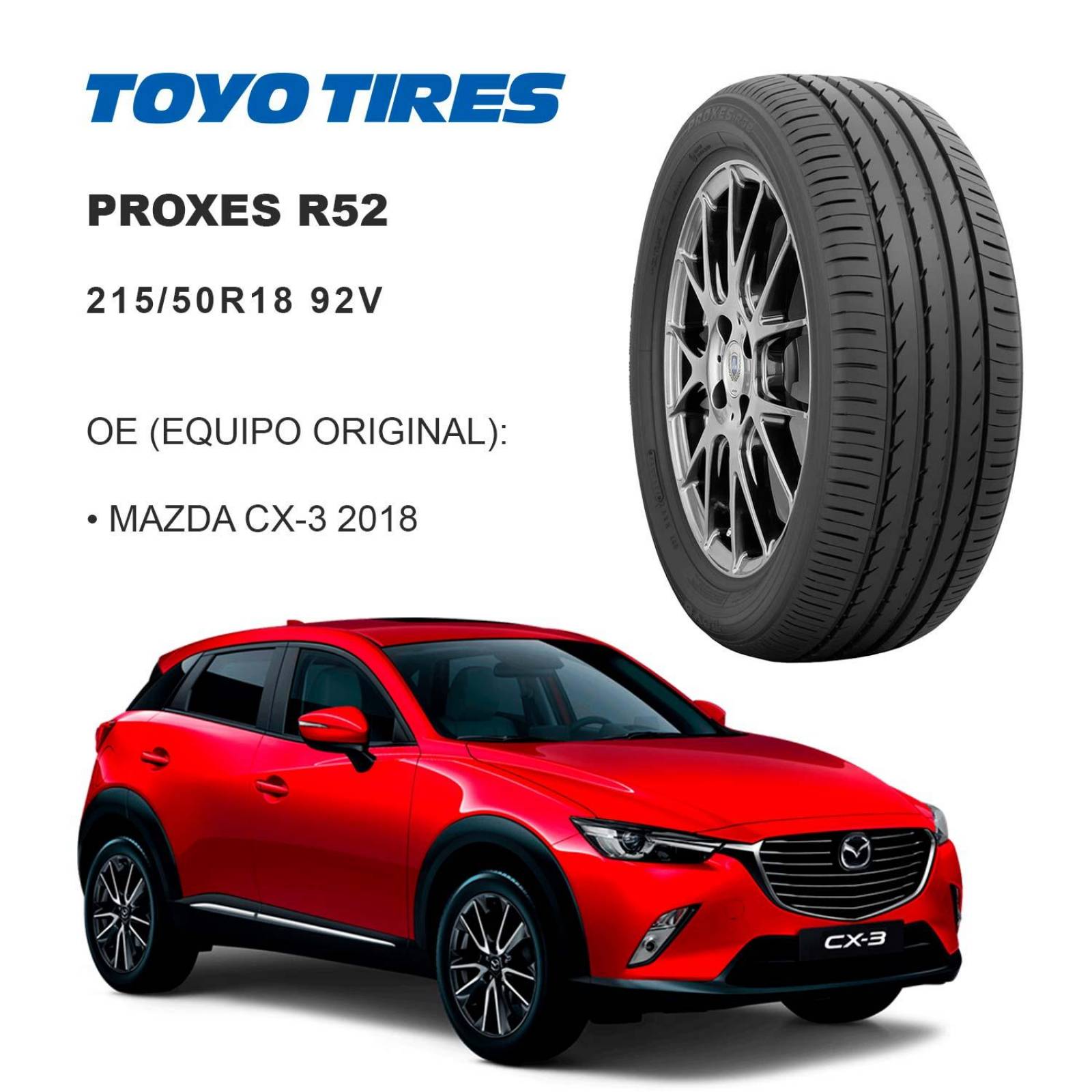 Llanta 215/50R18 Toyo Proxes R52 92V OE 