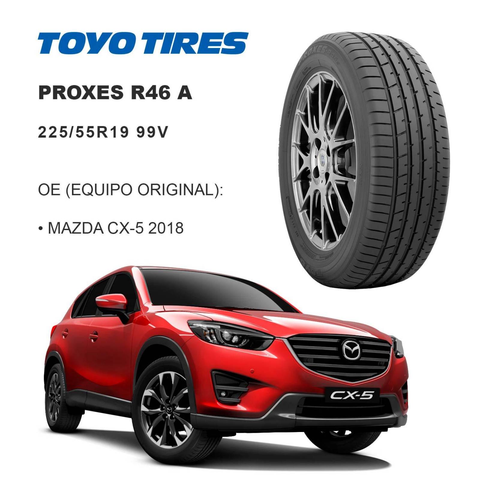 Paquete De 2 Llantas 225/55R19 Toyo Proxes R46 A 99V OE 
