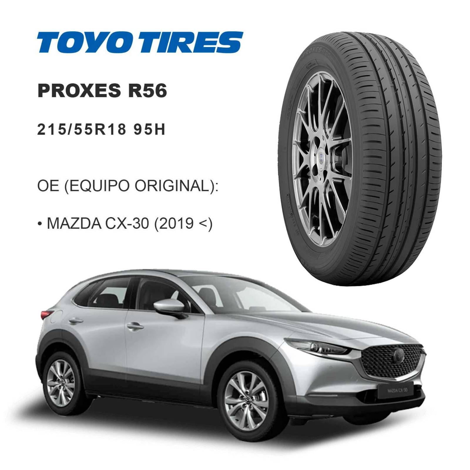Paquete De 2 Llantas 215/55R18 Toyo Proxes R56 95H OE 