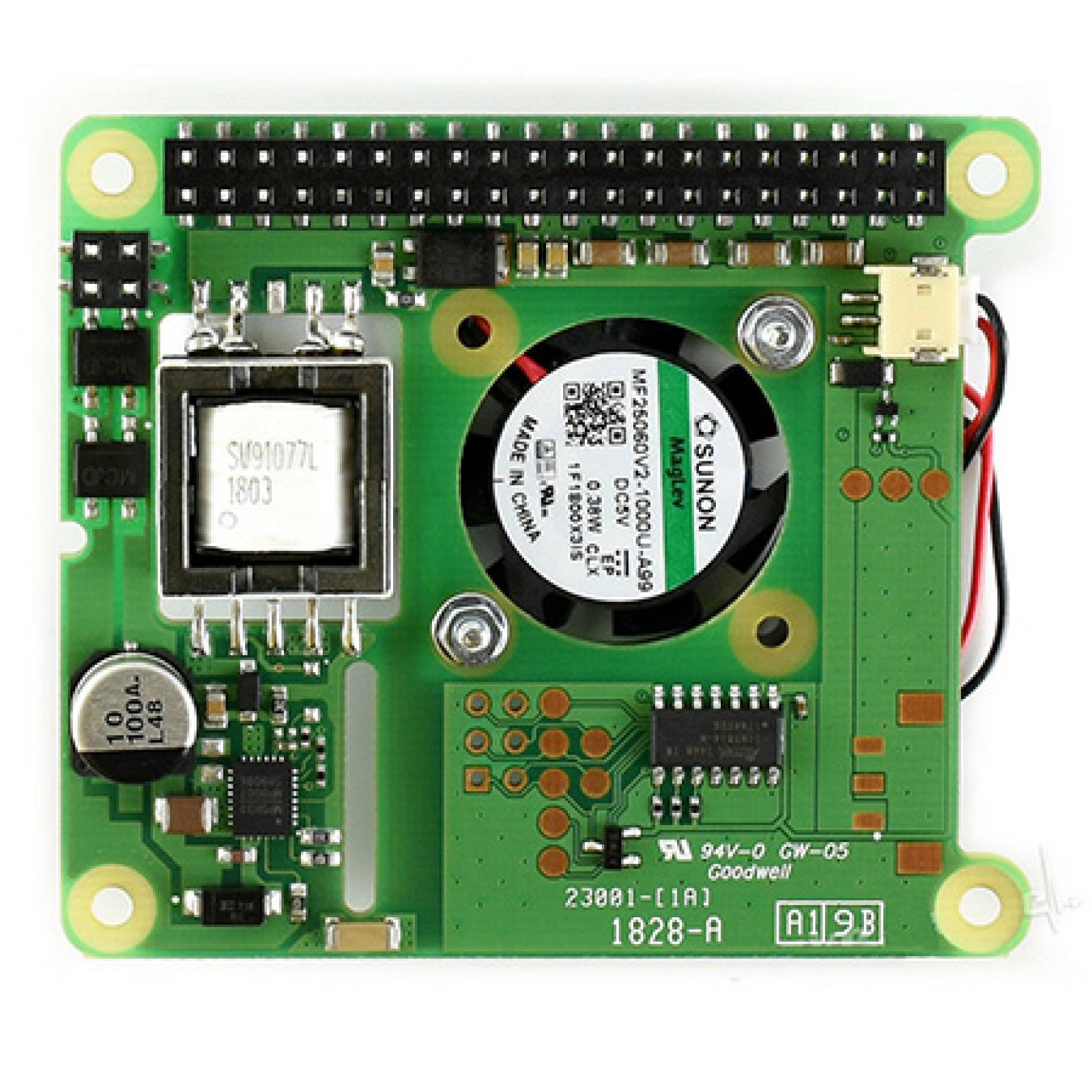 PoE HAT PARA RASPBERRY PI 3B + / 4B Y RED PoE 802.3af SKU15322