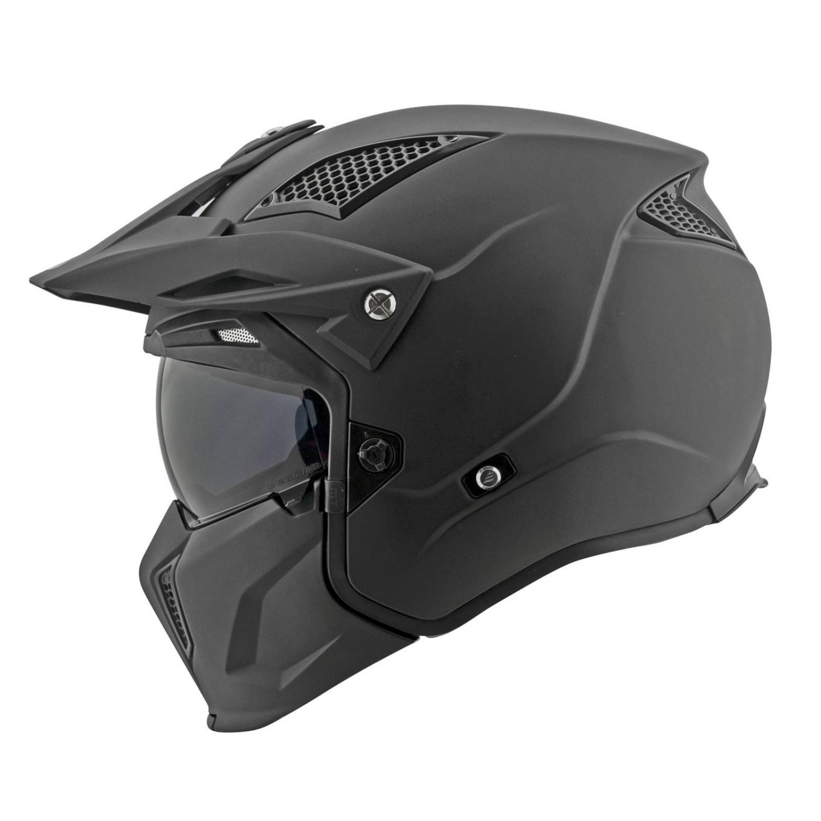 Casco Joe Rocket RKT 24 Negro Mate 3 N 1 Abierto 3/4 Integral