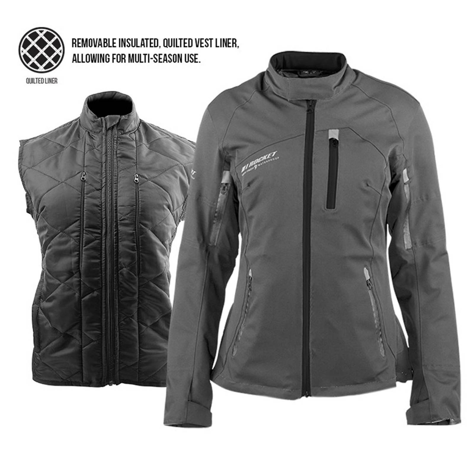 Chamarra Joe Rocket Moto Impermeable Pacifica Negra - Mujer 