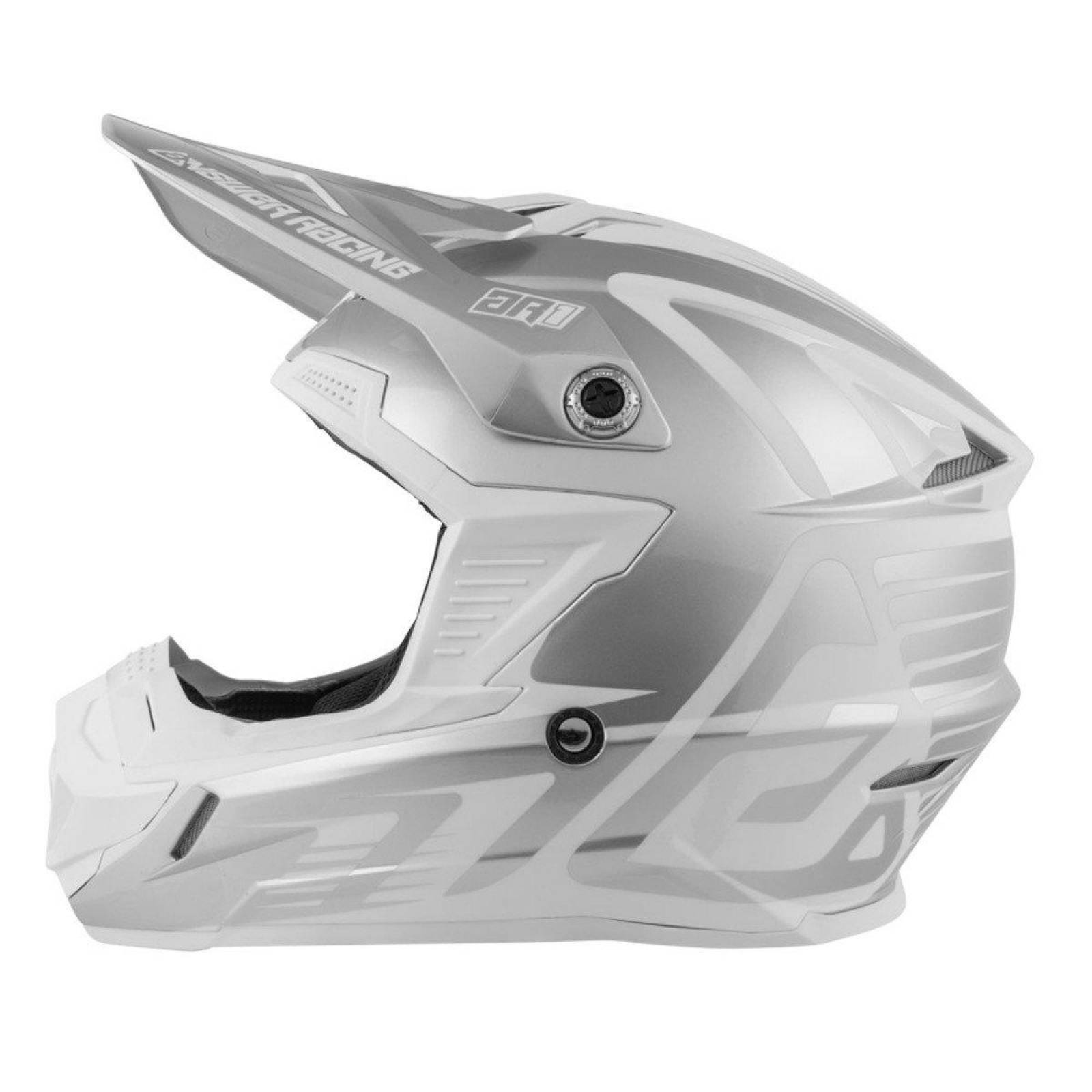Casco Moto Cross Answer Ar1 Edge Gris / Blanco 