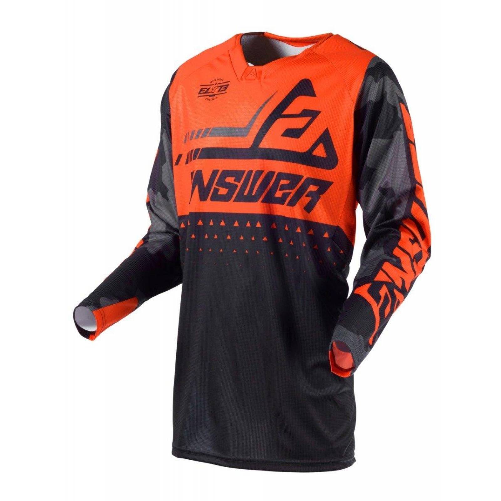 Jersey Answer Elite Discord Negro / Naranja Moto Cross