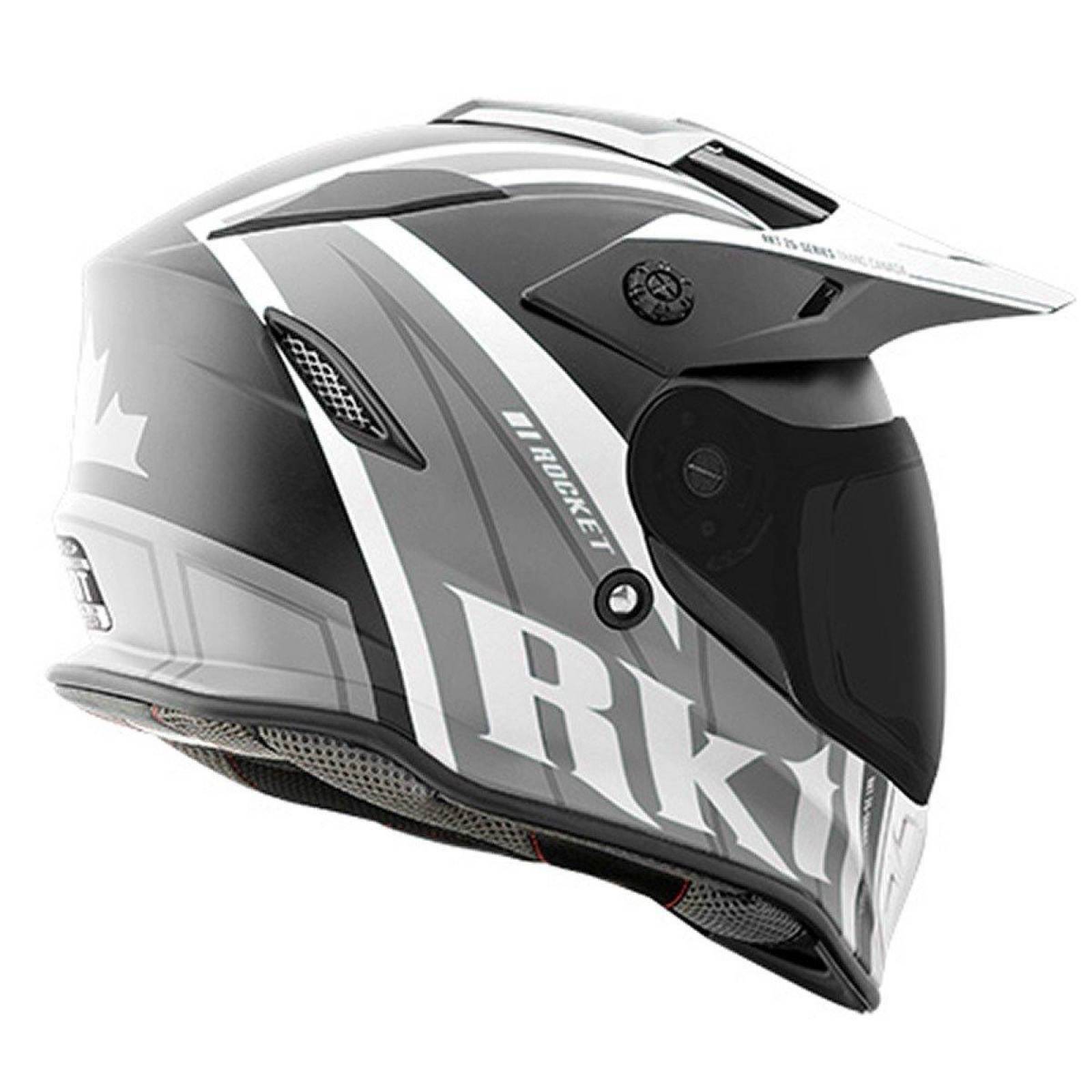 Casco Doble Propósito Joe Rocket RKT 25 Trans Canada Blanco / Gris / Negro Mate