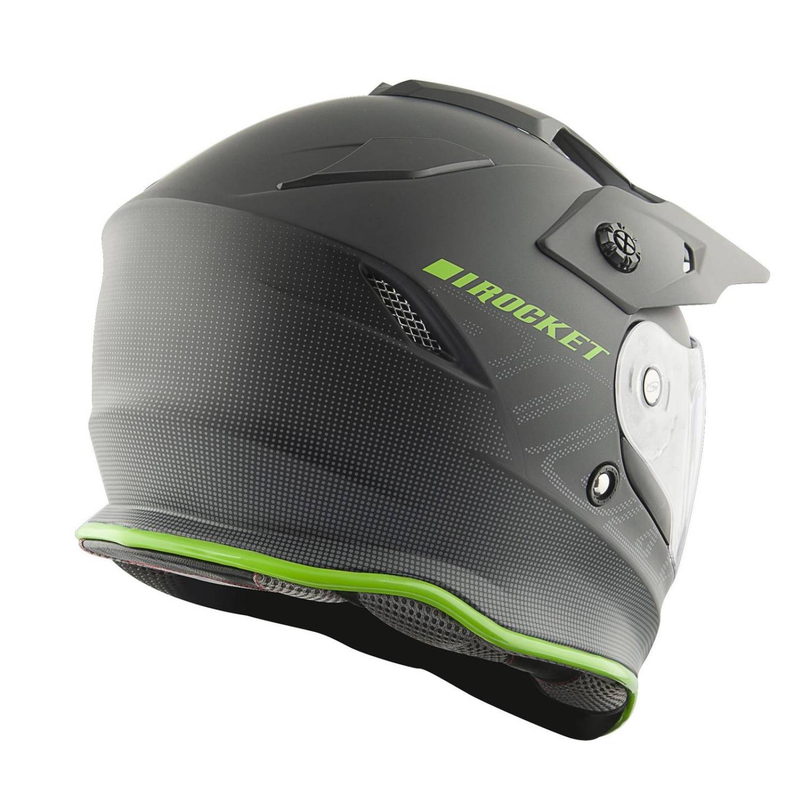 Casco Doble Propósito Joe Rocket Rkt 25 Solar Flare Negro / Verde 