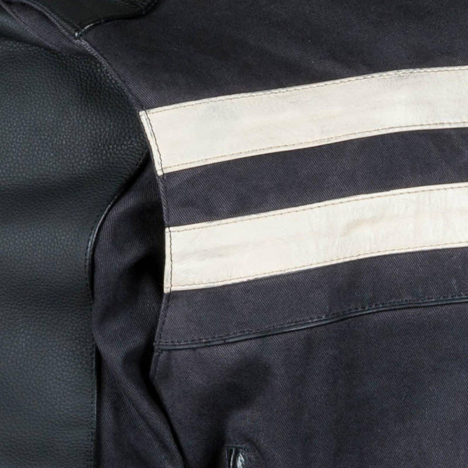 Chamarra Joe Rocket Moto Rocket 67 Híbrida Algodón / Piel - Negro