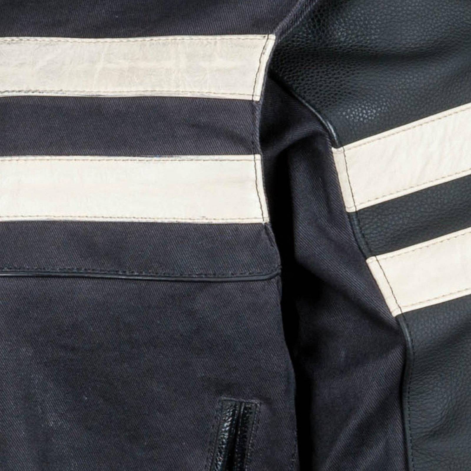 Chamarra Joe Rocket Moto Rocket 67 Híbrida Algodón / Piel - Negro