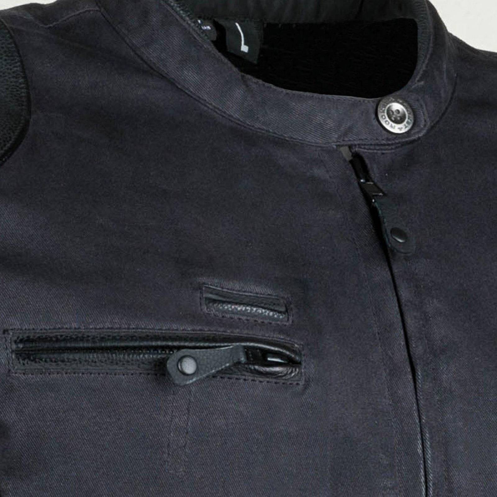 Chamarra Joe Rocket Moto Rocket 67 Híbrida Algodón / Piel - Negro