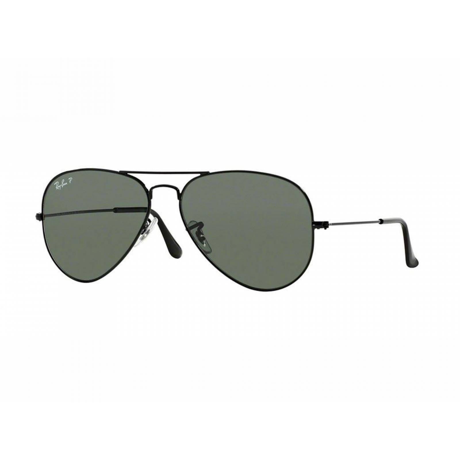 Lentes Ray-Ban RB 3025 002/58 62 Aviator Black/Green Classic G-15