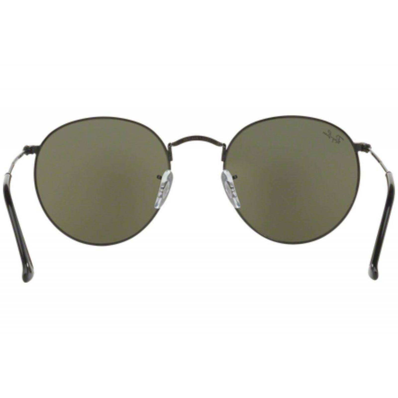 Ray-Ban RB 3447 002/30 53 Round Classic Black / Light Green Silver Mirror 