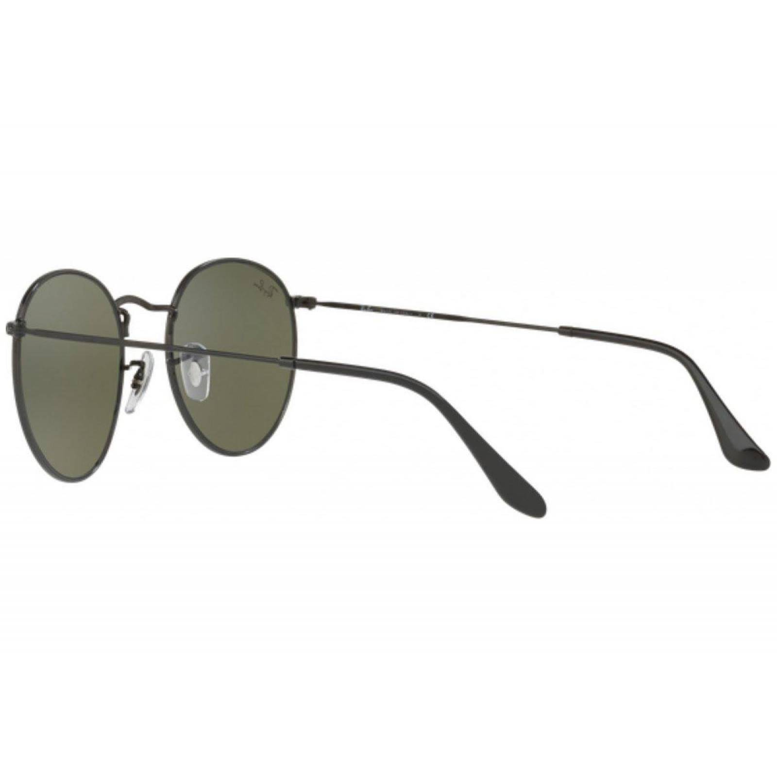 Ray-Ban RB 3447 002/30 53 Round Classic Black / Light Green Silver Mirror 