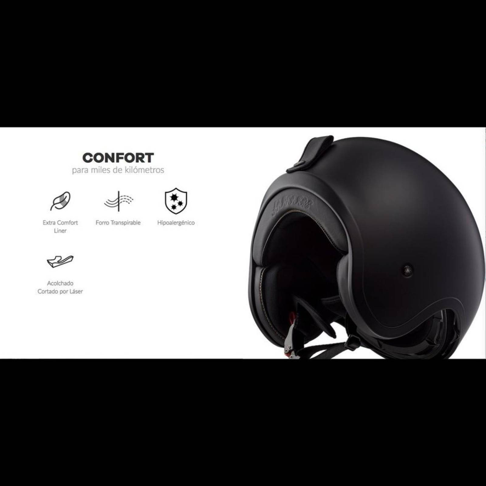 Casco Abierto 3/4 LS2 OF599 Spitfire Skull Rider Negro Mate 