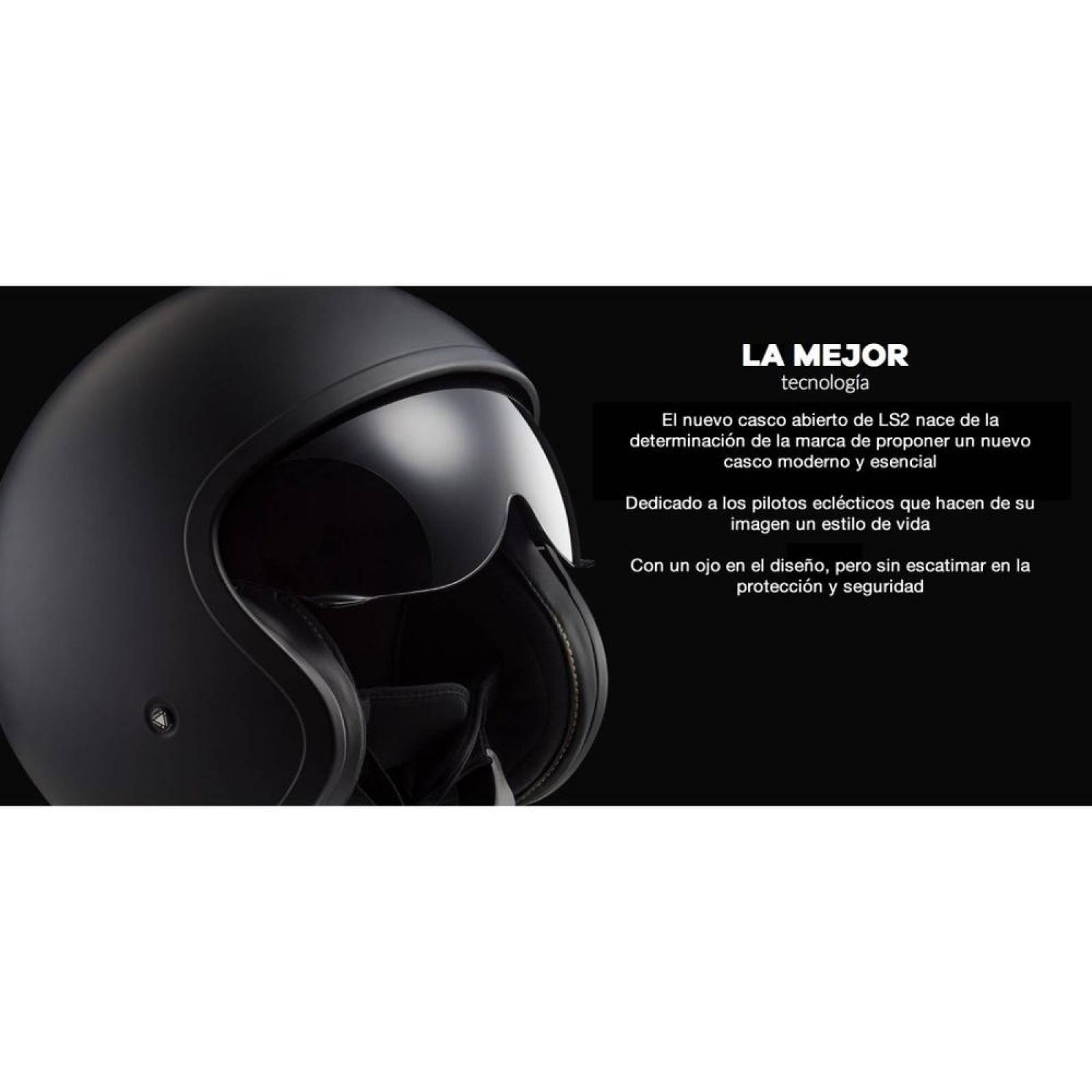 Casco Abierto 3/4 LS2 OF599 Spitfire Skull Rider Negro Mate 