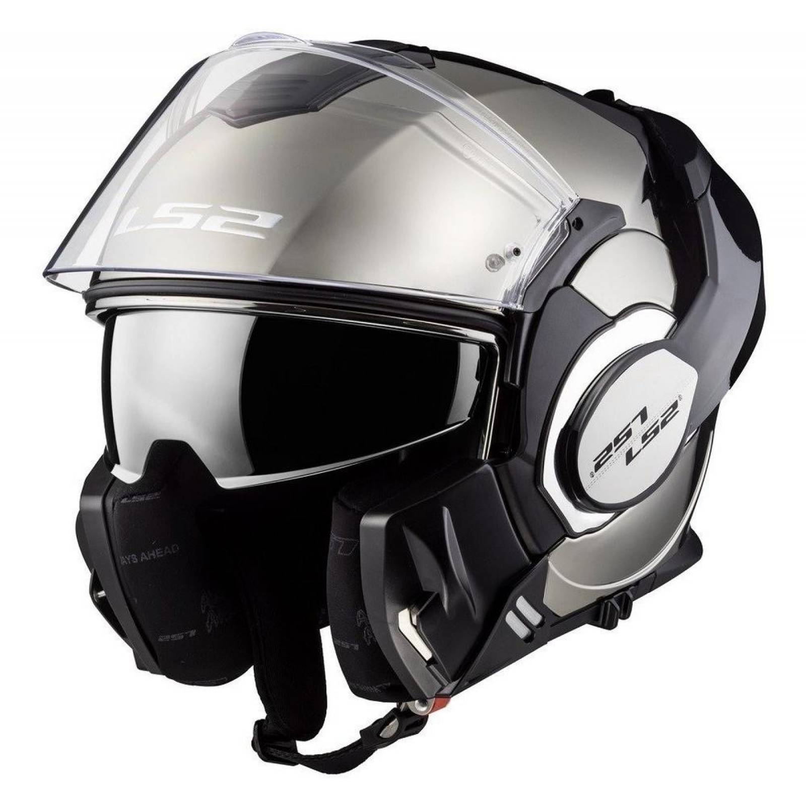 Casco Abatible Modular LS2 FF399 Valiant 180 Chrome / Cromo Pinlock 