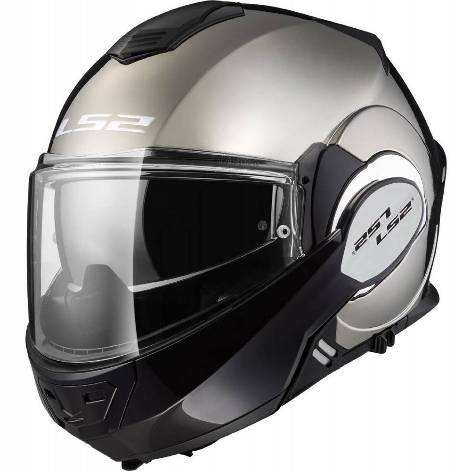 Casco Abatible Modular LS2 FF399 Valiant 180 Chrome / Cromo Pinlock 