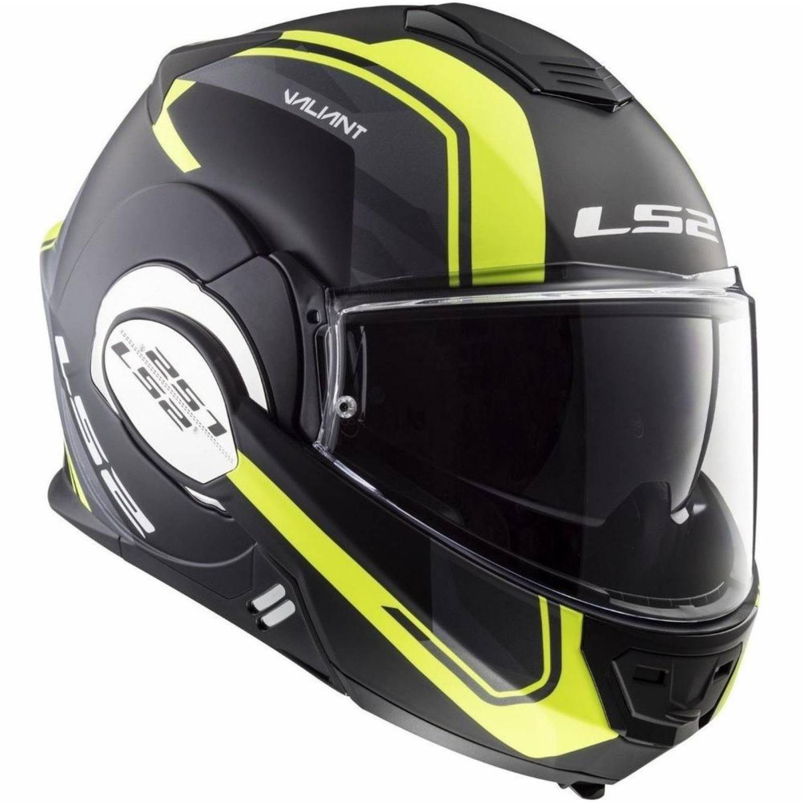 Casco Abatible Modular LS2 FF399 Valiant 180 Line Negro Mate