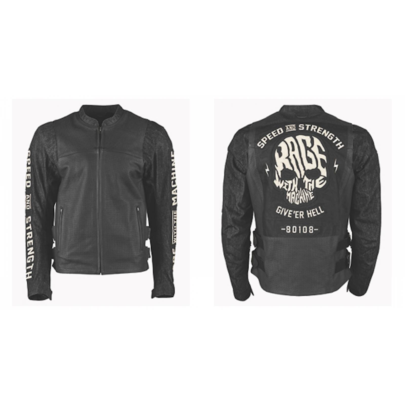 Chamarra Speed and Strength Rage With The Machine Moto Piel / Mezclilla 