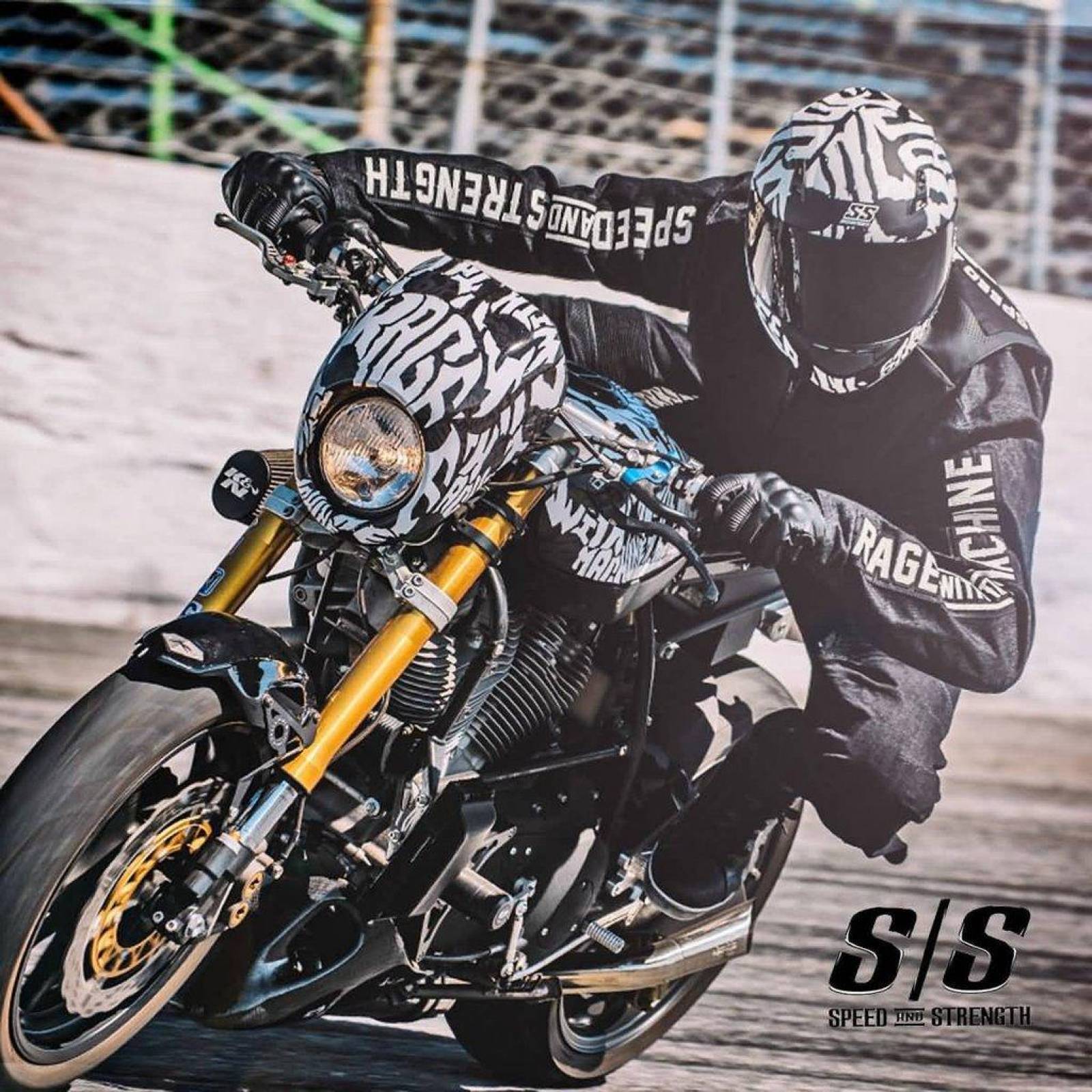 Chamarra Speed and Strength Rage With The Machine Moto Piel / Mezclilla 