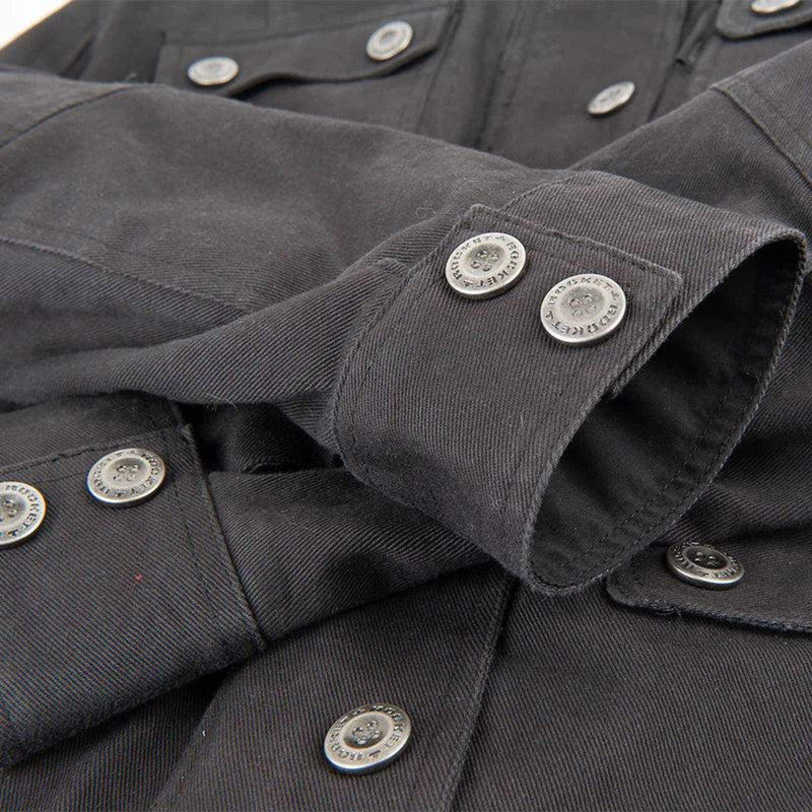 Chamarra Moto Joe Rocket Luna Waxed Canvas Negra para Mujer 