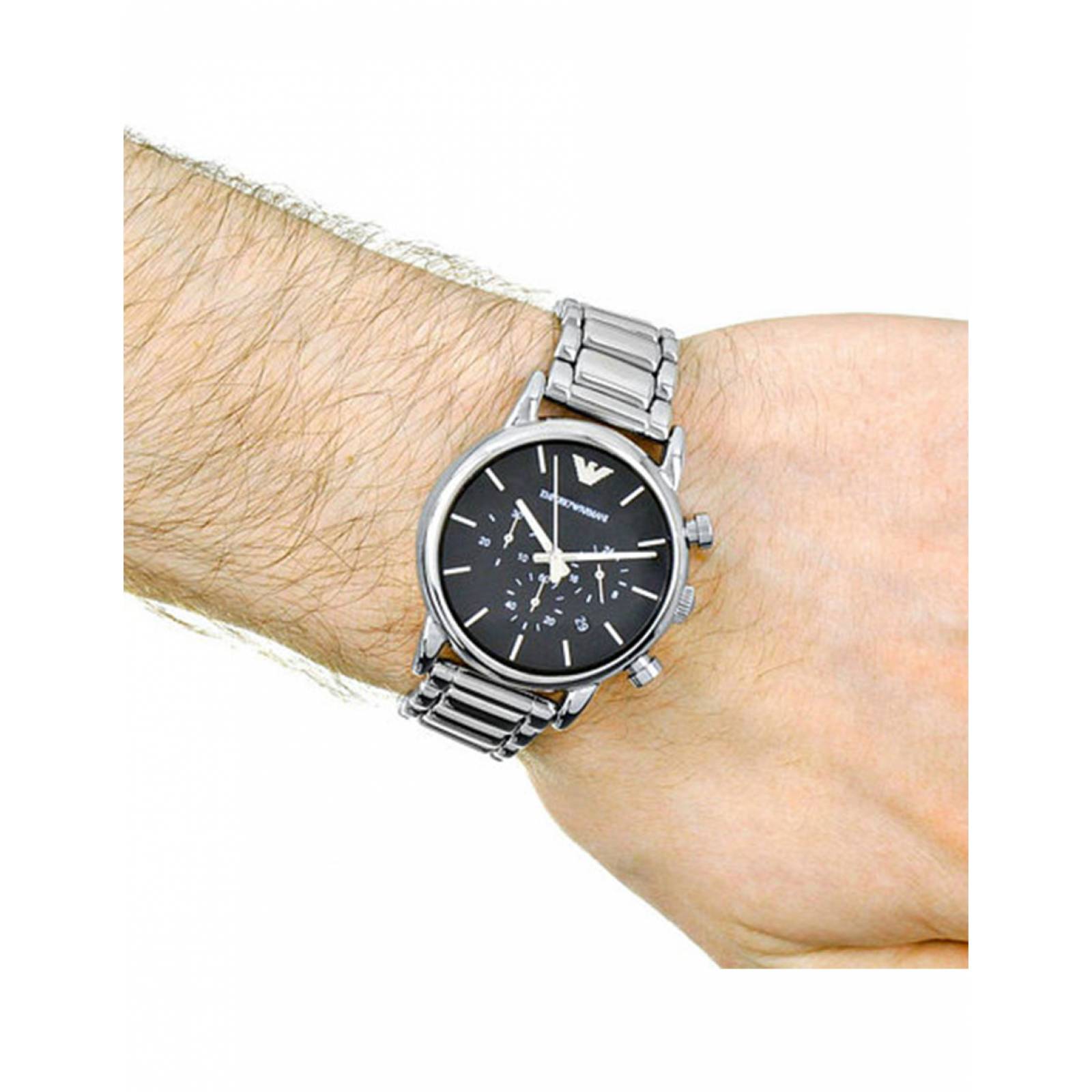 RELOJ EMPORIO ARMANI AR1853 PLATA NEGRO