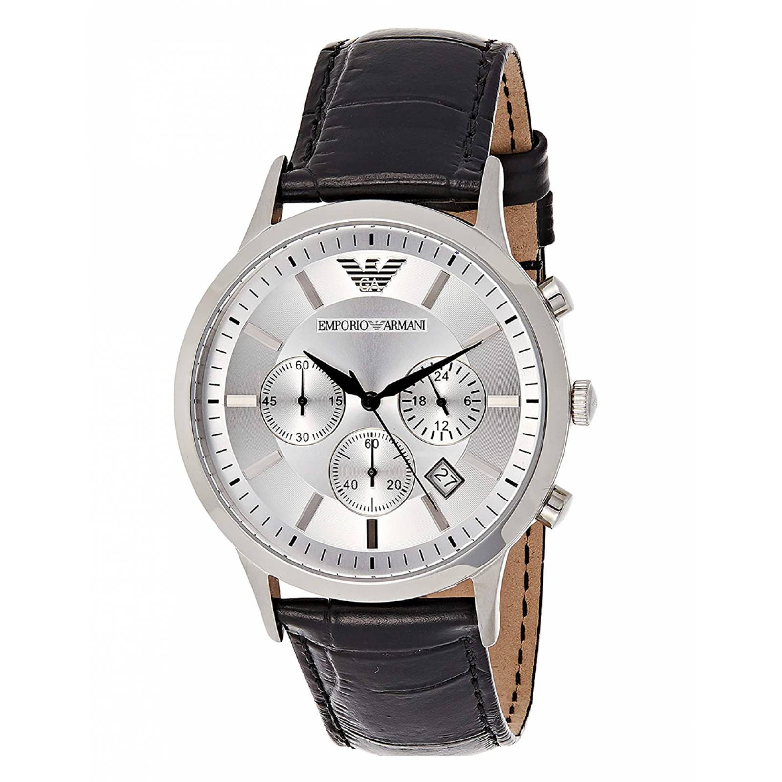 RELOJ EMPORIO ARMANI AR2432 PIEL NEGRO PLATA