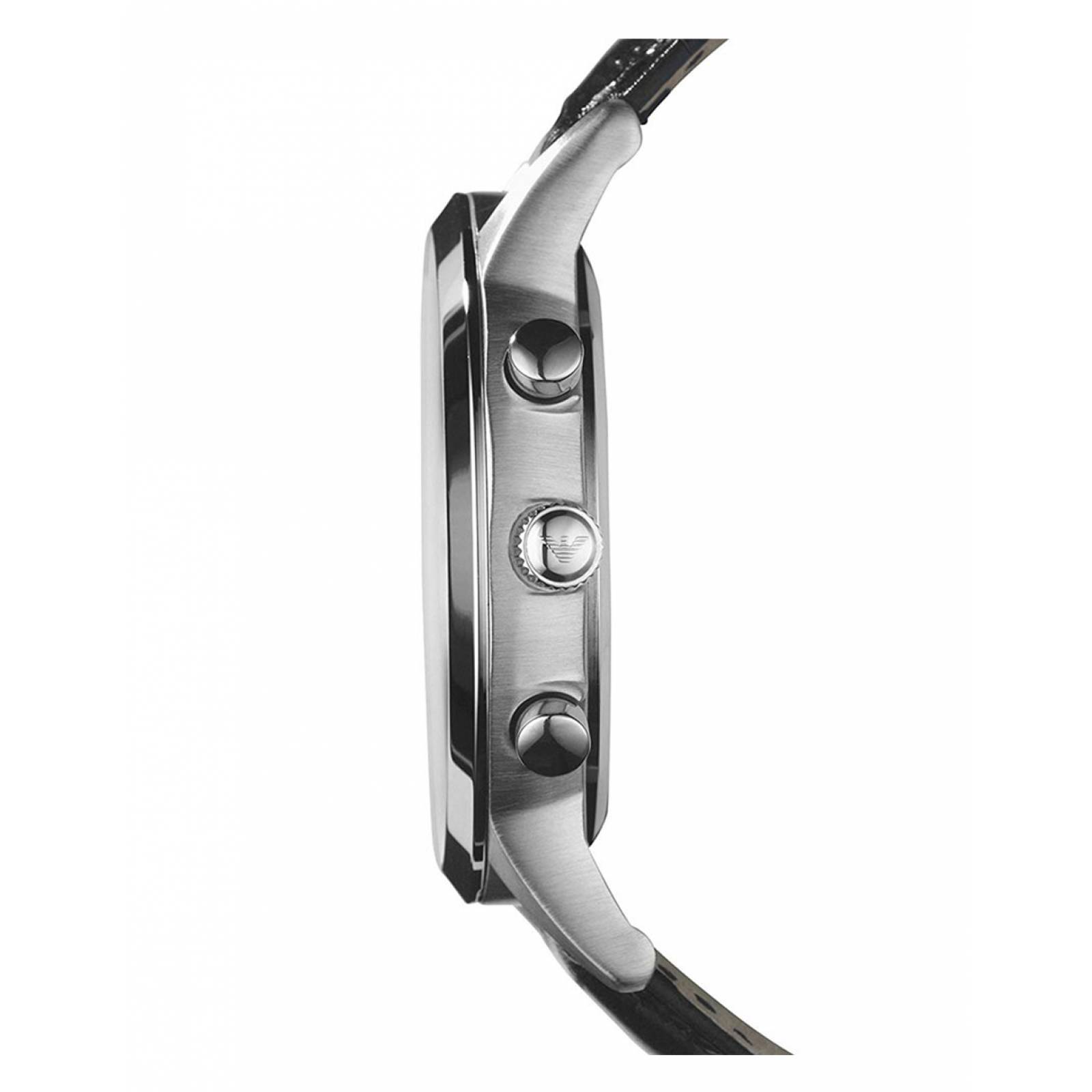 RELOJ EMPORIO ARMANI AR2432 PIEL NEGRO PLATA