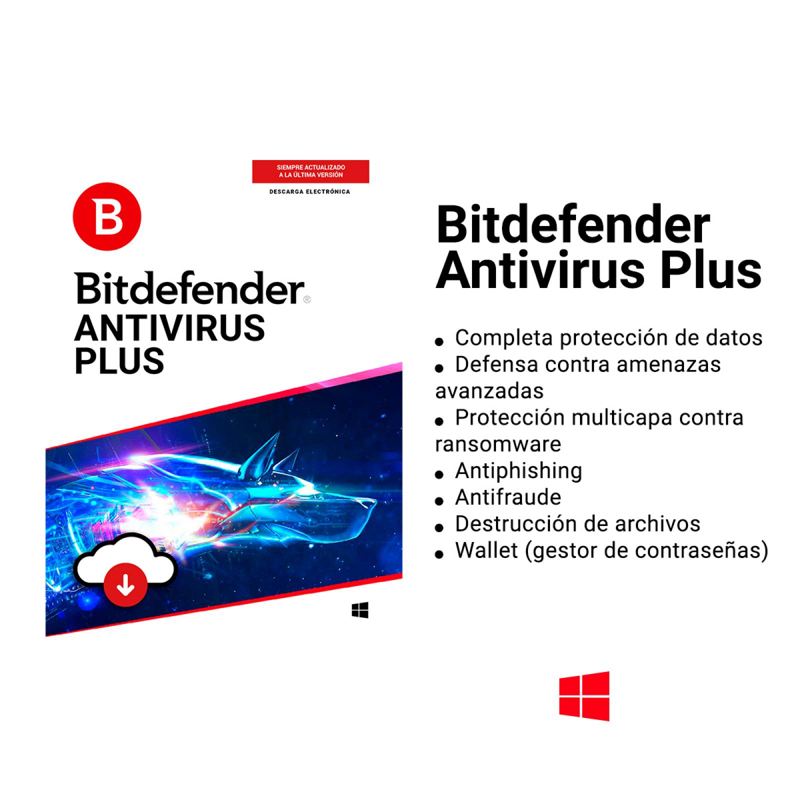 Bitdefender Antivirus Plus 1 Usuario, 1 Año