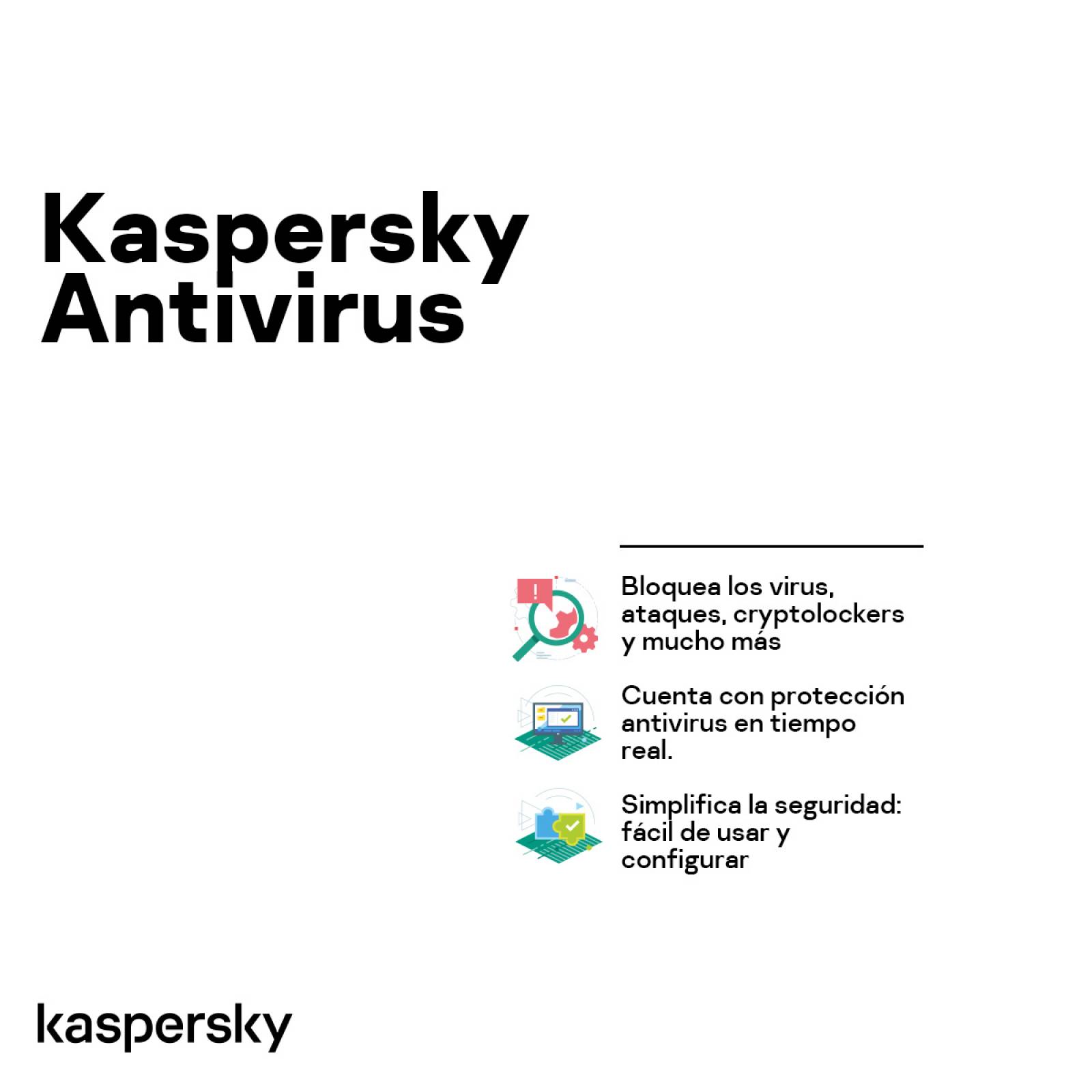 Kaspersky Anti-virus 3 Dispositivos 1 Año