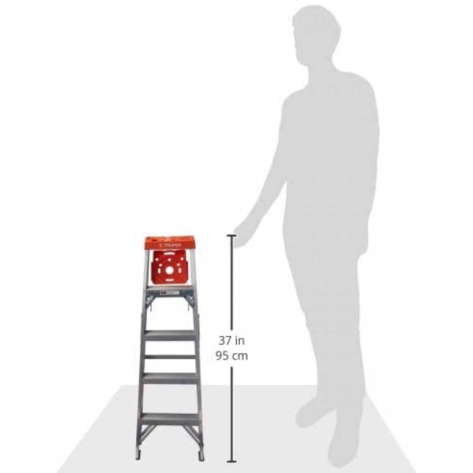Escalera de tijera tipo ll 4 escalones y bandeja EST-24 Truper