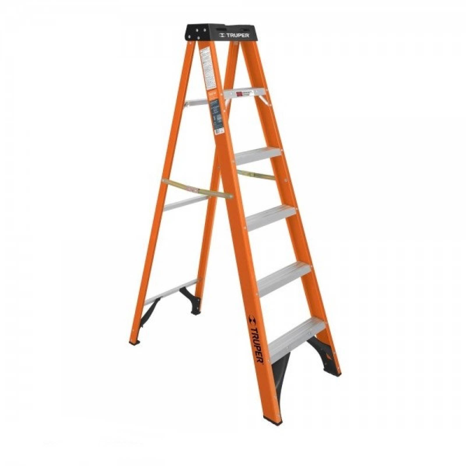 Escalera de tijera tipo ll 4 peldaños fibra vidrio EST-24FV Truper