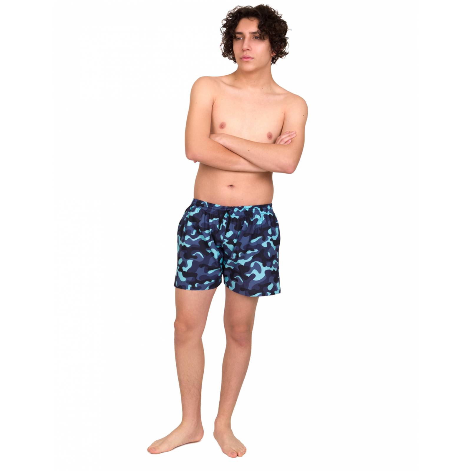 Traje de baño Gym&Swim, Short Estampado para Adolescente 12 - 16 Años, Bañador De Secado Rápido, Ligero Y Cómodo con Licra Interna Y Bolsas Laterales, BORA BORA