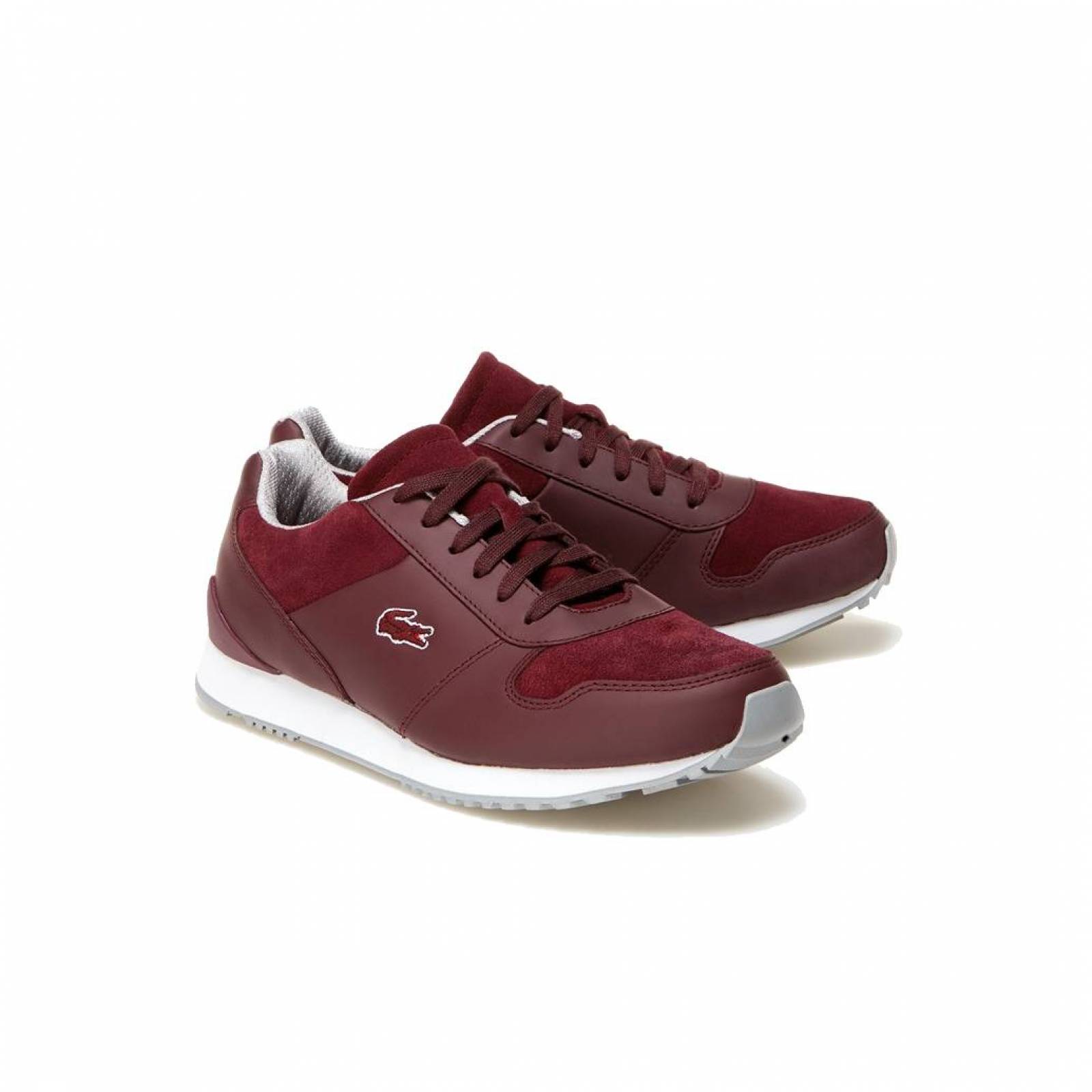 Tenis Lacoste Trajet 417 1 Mujer Tinto Deportivo Casual Stroll