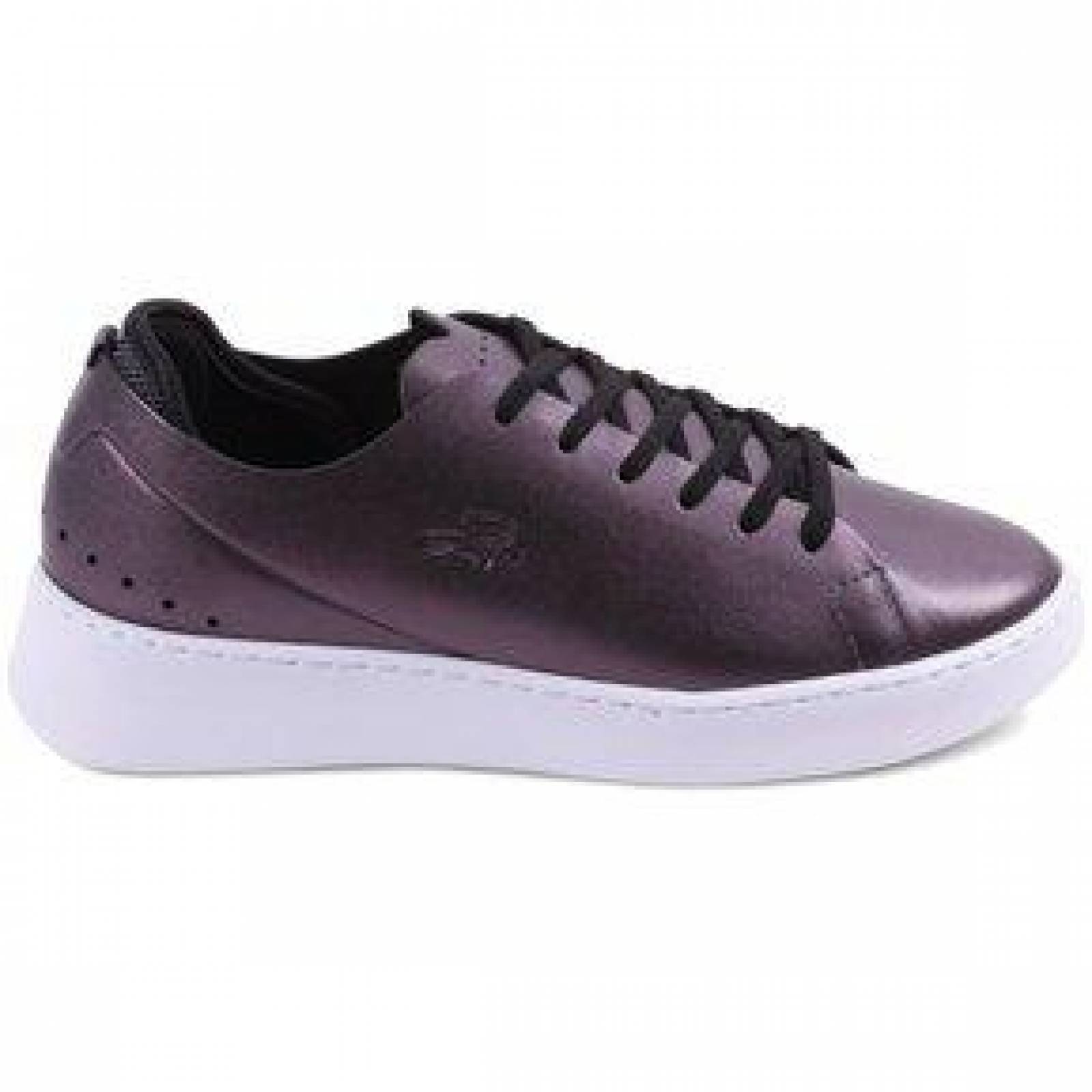 Tenis Lacoste Eyyla 317 1 Mujer Negro Brillante Moda 