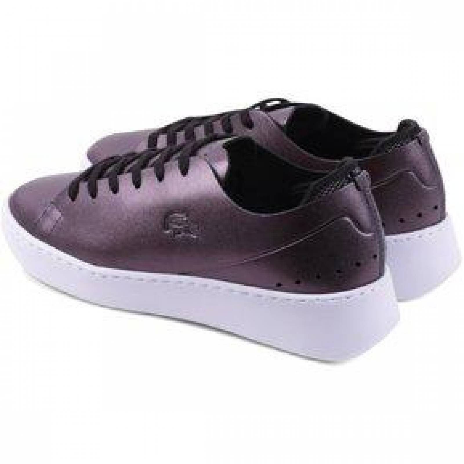 Tenis Lacoste Eyyla 317 1 Mujer Negro Brillante Moda 