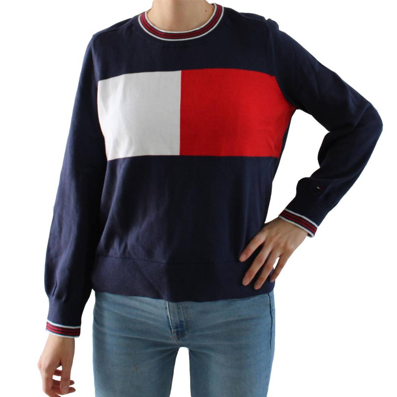 Sueter Tommy Hilfiger Essential Mujer Moda Casual 