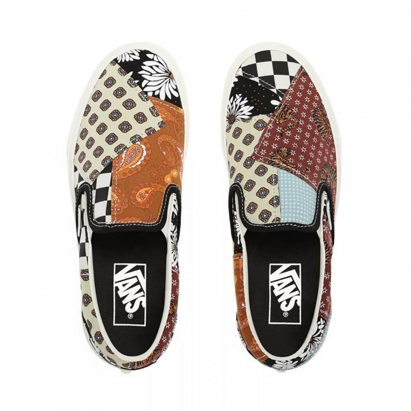 Tenis Vans Classic Slip On Tiger Patchwork Mujer Skate 